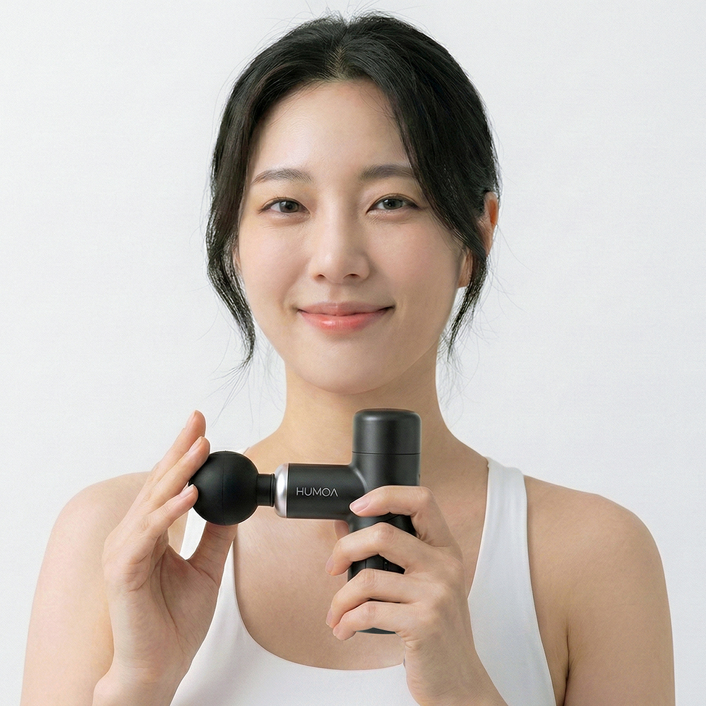 휴모아 초경량 미니 진동 마사지건 저소음 BLDC 모터 블랙 - 상세 이미지 2