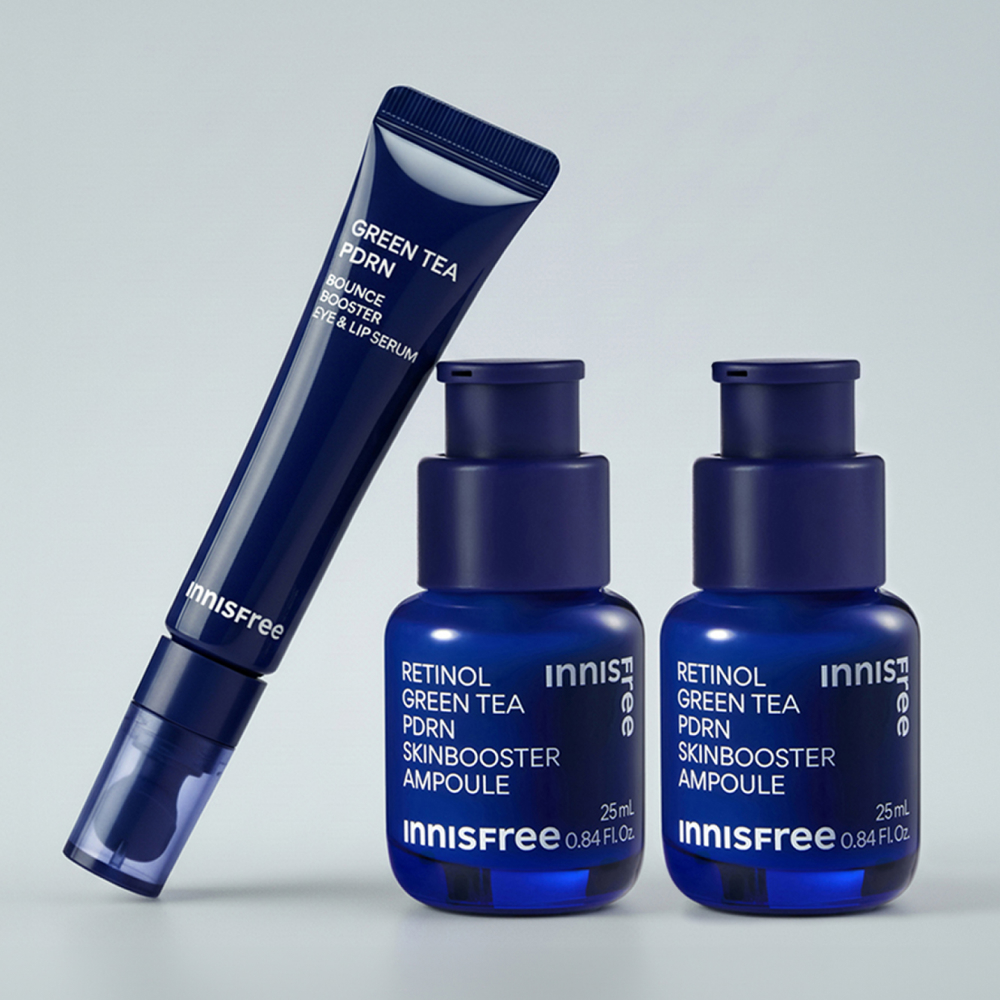 이니스프리 속광 2종세트 레티놀 PDRN 앰플 25mL 2개 + 그린티 PDRN 아이&립 세럼 15mL 이미지 2