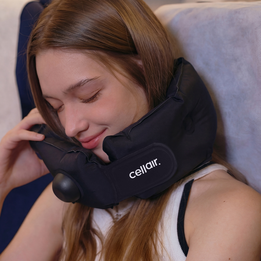 셀레어 에어펌프 넥필로우 PRO 가볍고 튼튼한 여행용 목쿠션 휴대용 비행기 기내용 목베개