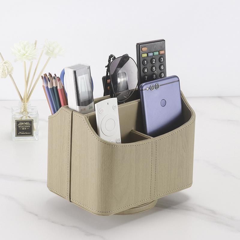회전 수납박스 데스크탑 리모컨 사무실 책상 정리 수납함 빈티지 플로럴 19cm x 14cm x 16cm 이미지 7