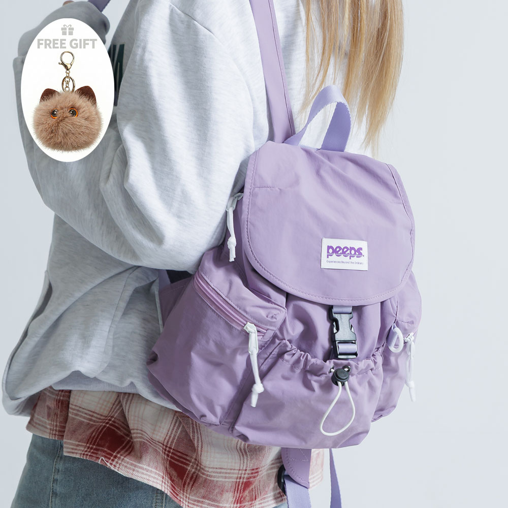 PEEPS Compact Backpack 컴팩트백팩 폼버디키링 포함 BLACK 이미지 4