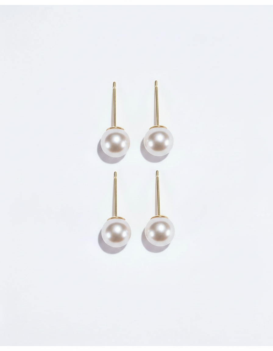 14k골드 장식  5.0mm,5.5mm,6.0mm 담수 진주  귀걸이 AAA+ - 상세 이미지 5