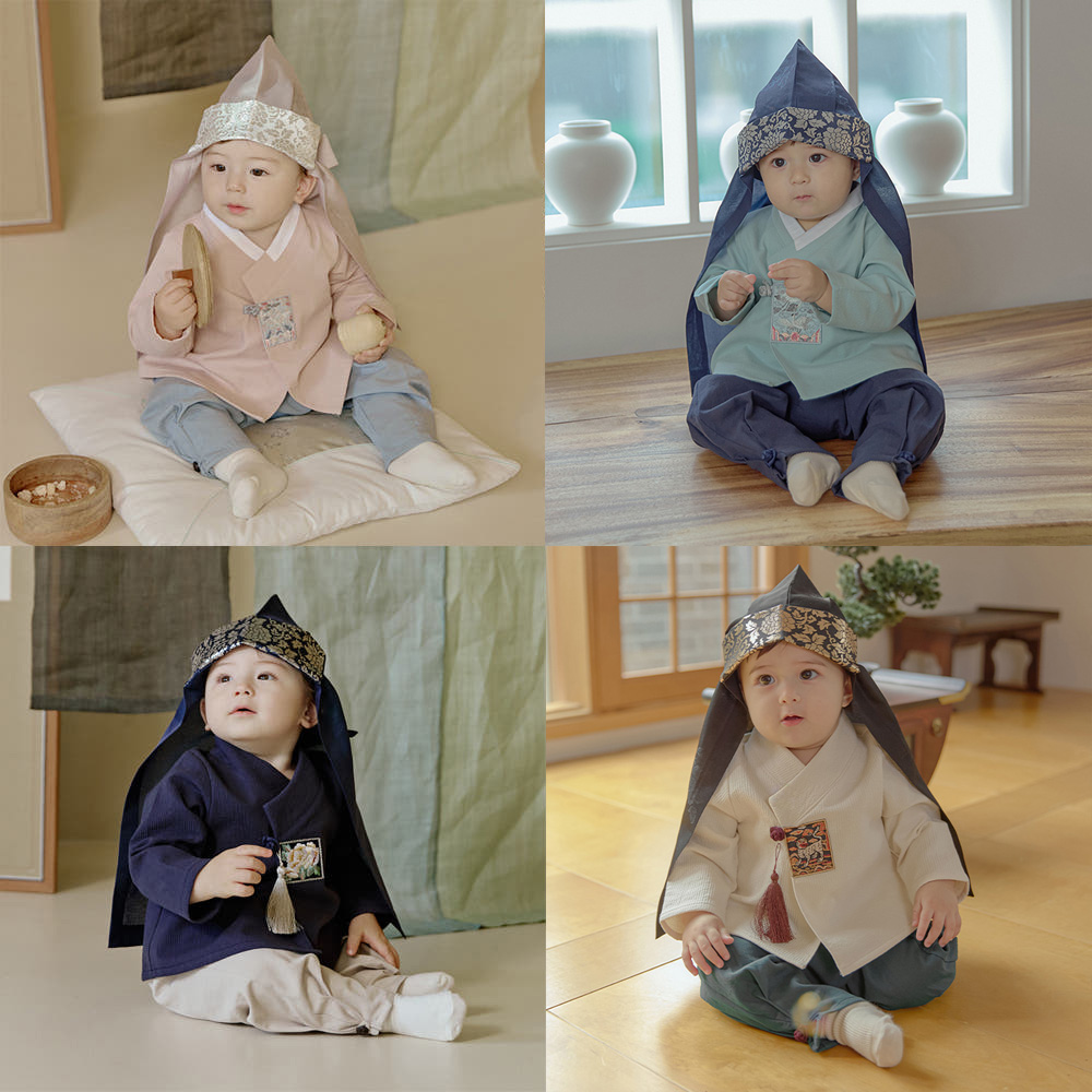 남자아기한복 남아 아기 개량한복 영아 돌전 4개월 6개월 8개월 9개월 슈트 조끼