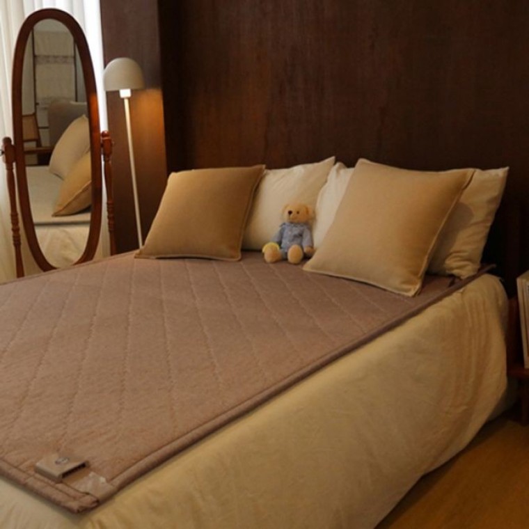 탄소매트 면 고급 리얼 분리난방 더블 멜란지 온열 숯발열 전기요 침대매트