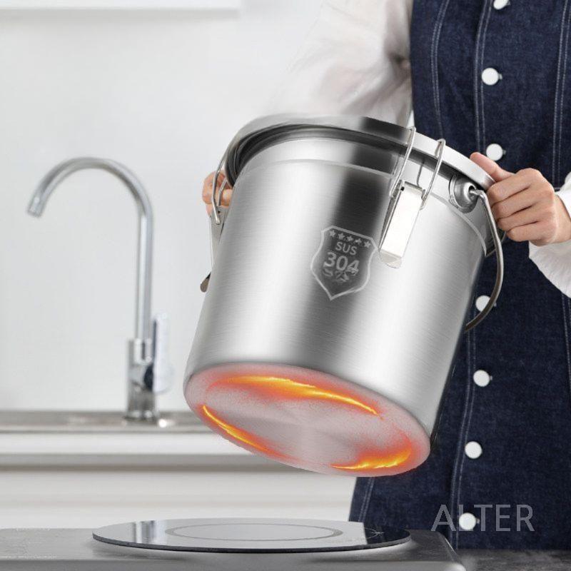 업소용 대형 사골냄비 곰솥 스테인레스 20L 대형냄비 양동이 304스텐 밀폐 물통 30cm 20L - 상세 이미지 3