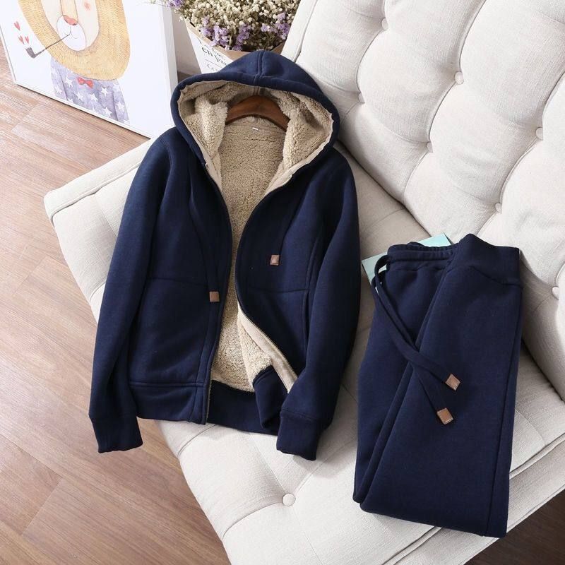 기모트레이닝셋트 도톰한 편안한 빅사이즈 겨울 여성 - 상세 이미지 3
