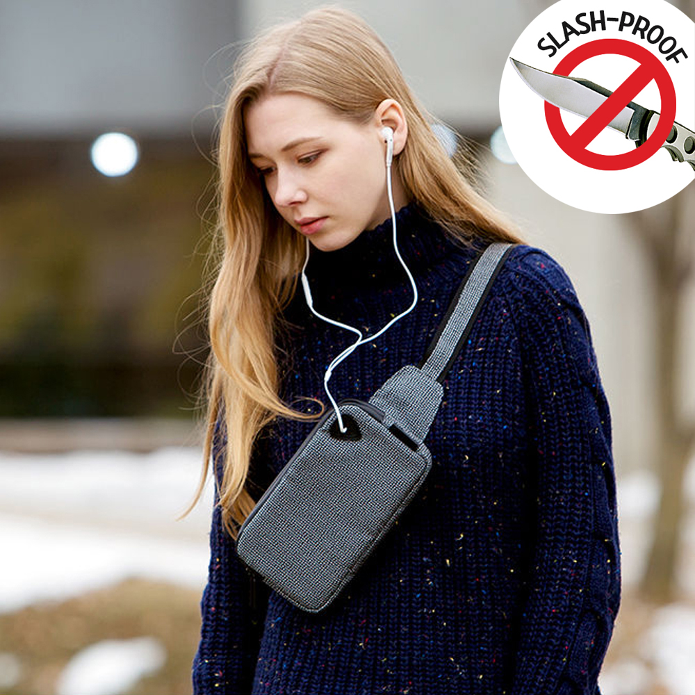 미토도 소매치기방지 방검가방 도난방지 여행용 TSL-201 그레이