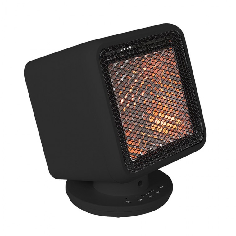 석영관 히터 블랙 스퀘어 리플렉트 에코 난로 모션감지 회전 각도 조절 컴팩트 테이블