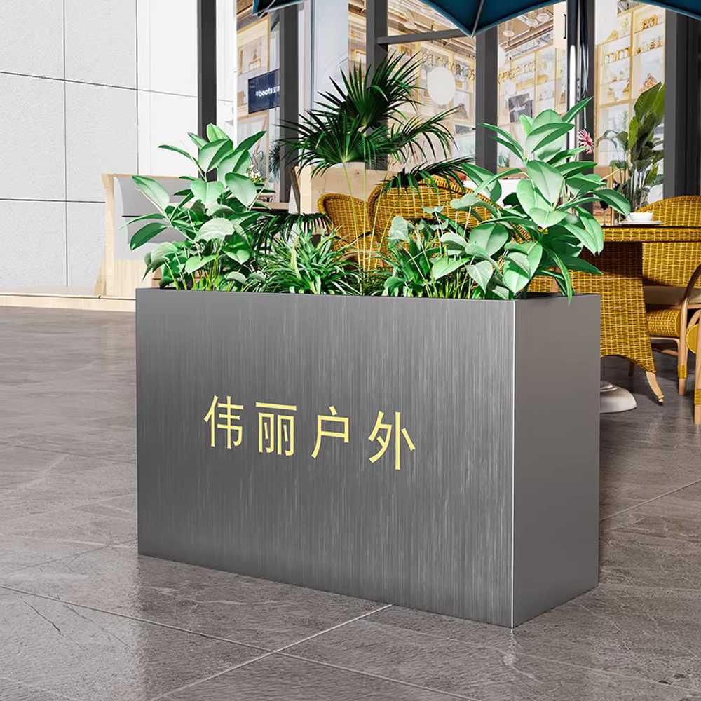 화분 파티션 플랜테리어 블랙 레스토랑 공간분리 특대 80x40cm 스테인 - 상세 이미지 4