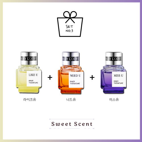 이너퍼퓸 (SET 3) 메이로더 이너테라퓸 7ml , 라이크유+니드유+미스유 - 상품 이미지