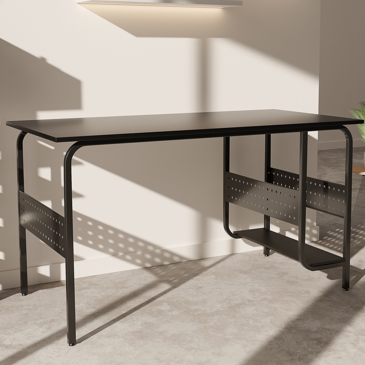 컴퓨터 책상 조립식 미디 데스크 노트북 책상 1200x600mm, 화이트