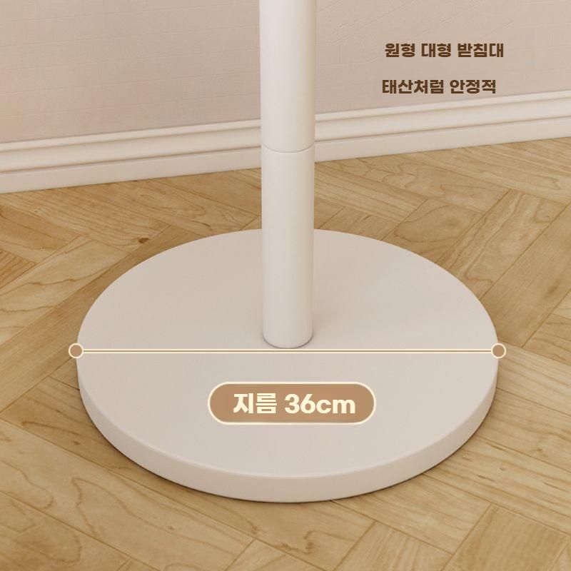 원목 옷걸이 스탠드 북유럽 코트랙 스탠딩 우드 행거 랙 3다리 8후크 화이트 - 상세 이미지 3