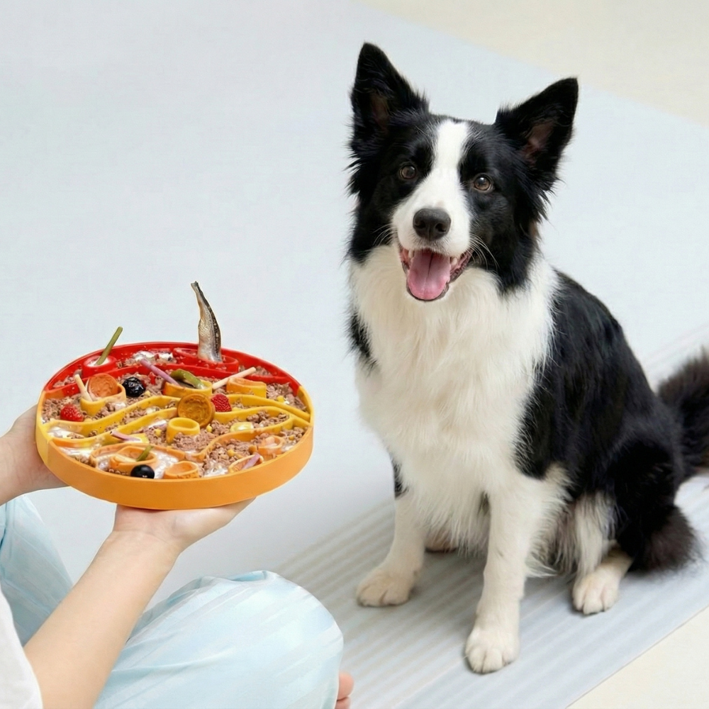 [포니테일] 마스듀오 실리콘 대형견밥그릇 강아지 슬로우식기 고양이 급체방지 릭매트