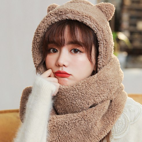 얼리포츠 베어 포근 목도리 모자 일체형 - 상세 이미지 5