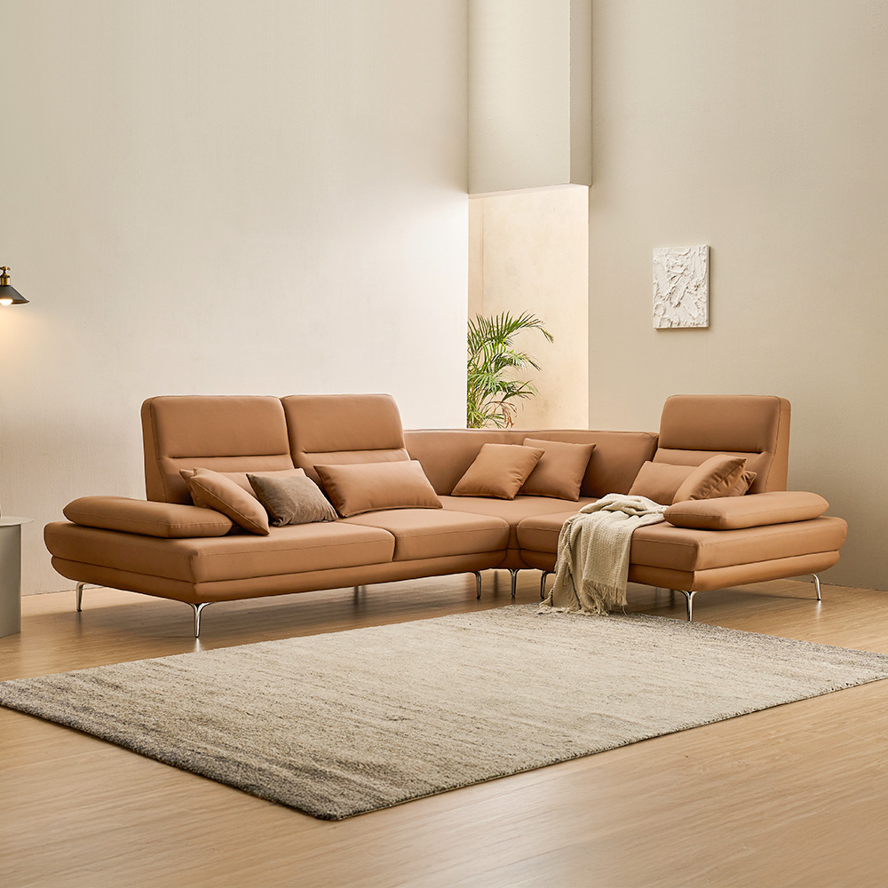 장인가구 도이 코너형 스윙소파 등받이조절 5인용 기능성 푹신한 비건레더 가죽 쇼파