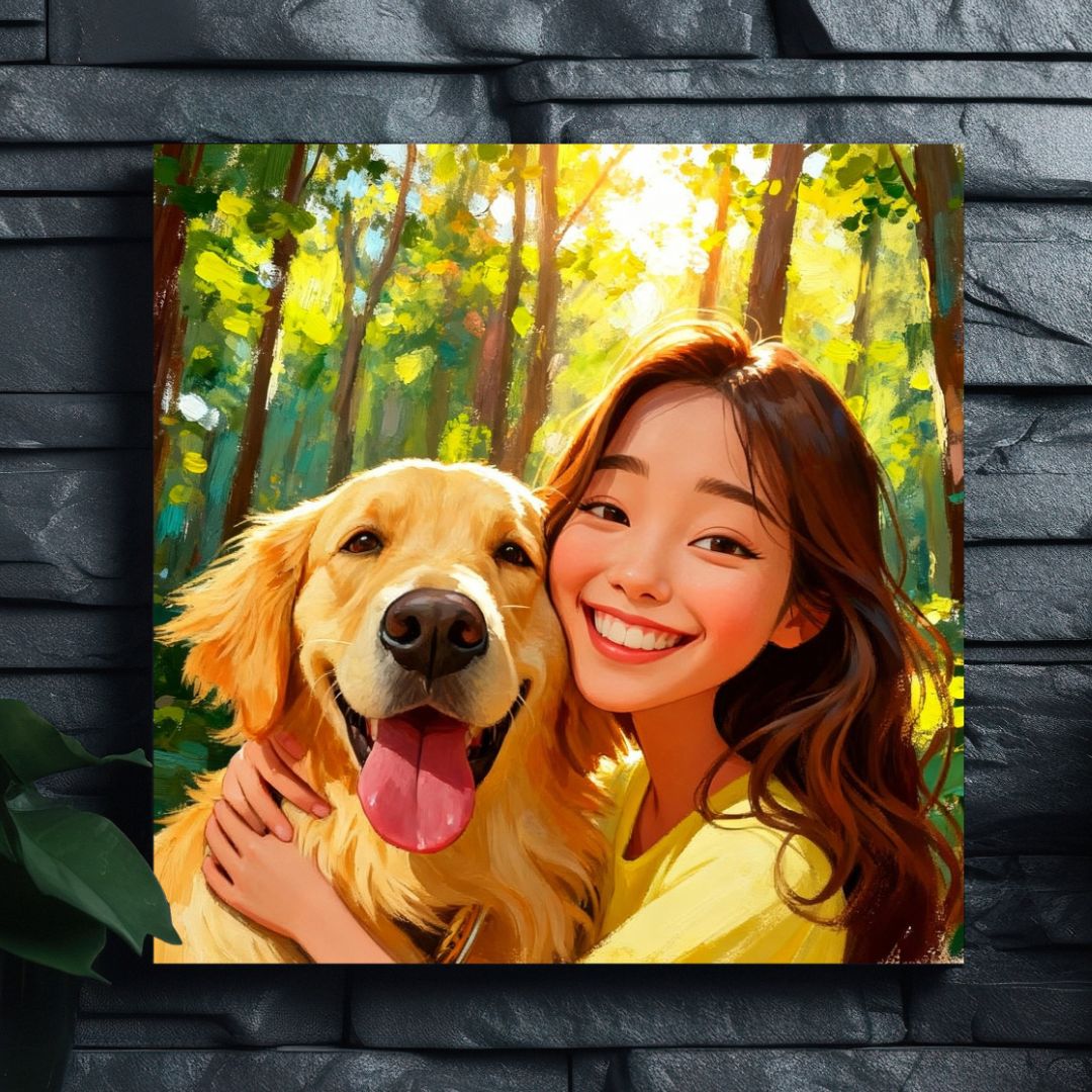 캐리커쳐 초상화 주문 제작 메탈 액자 인물화 커플 웨딩 기념일 부모님 그림 선물 정-M 이미지 7