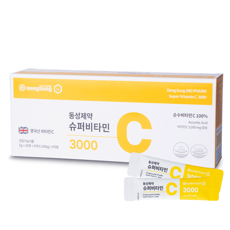 동성제약 슈퍼비타민C 3000 비타민씨 영국산 고함량 가루 메가 100포, 1개 - 상품 이미지