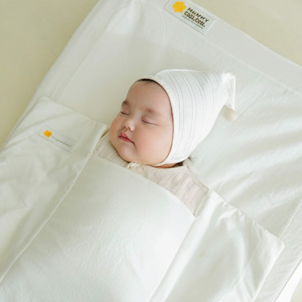 머미쿨쿨 올인원 모로반사 방지 좁쌀이불 아기 신생아 통잠이불 출산선물 아이보리 메쉬
