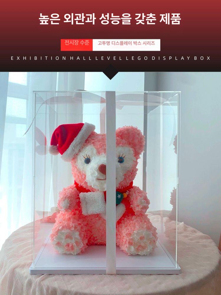 아크릴 투명 케이스 장식 전시장 인형 피규어 기본 화이트 두꺼운 받침대 10x10cm - 상세 이미지 2