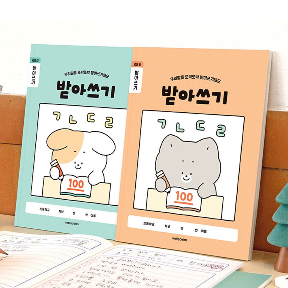 초등 저학년 받아쓰기 초등학생 공책 1-2 넓은칸 노트 3권 세트 오렌지, 1개 - 상세 이미지 3
