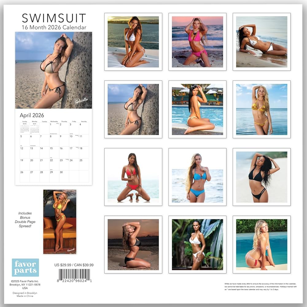 수영복 달력 2026 월간 벽 12개월 (2026 수영복) 2026 Swimsuit - 상세 이미지 3