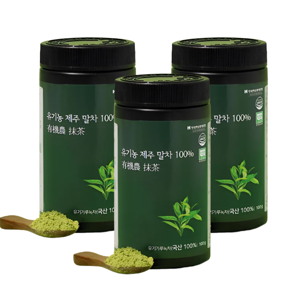 유기농 제주 말차 가루 국내산 베이킹 카페재료 타먹는 고급 녹차파우더 100g, 3개 - 상품 이미지