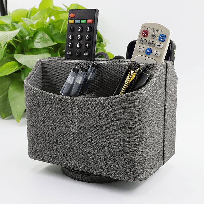 회전 수납박스 데스크탑 리모컨 사무실 책상 정리 수납함 빈티지 플로럴 19cm x 14cm x 16cm - 상세 이미지 4