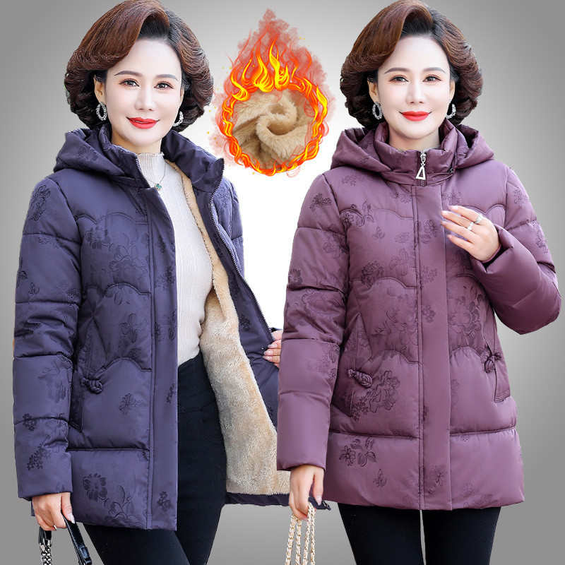 할머니 패딩 하프 70대 80대 중년여성 기모 점퍼 파카 - 상품 이미지
