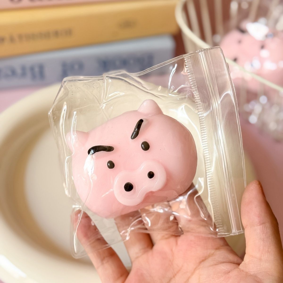 부리부리 돼지 말랑이 마시멜로우 검드롭 실링니도 타바 스퀴시 쓸데없는 우정 선물 슬라임 - 상품 이미지