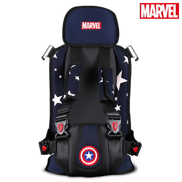 마블 휴대용 카시트 캡틴아메리카 어린이 유아 주니어카시트 슬림형 등하원 차량간편설치