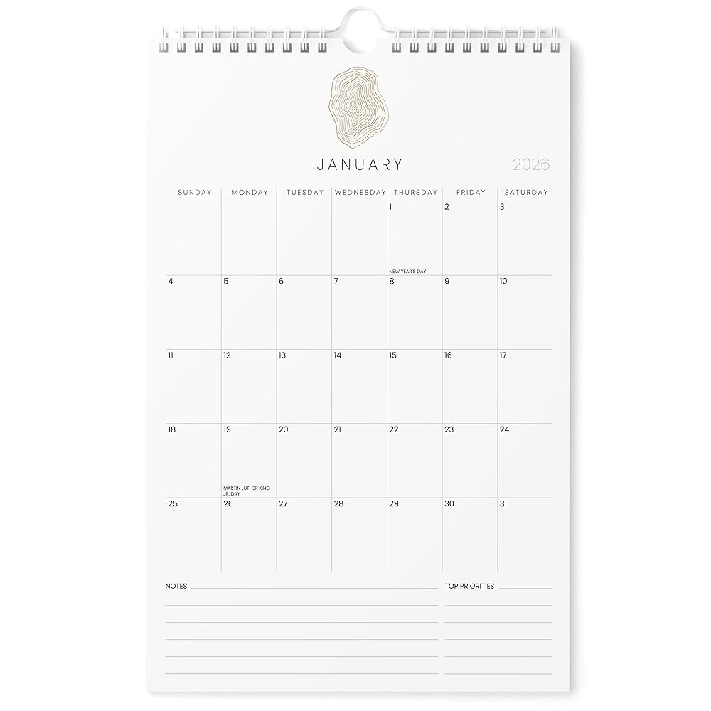 Karto 벽걸이 달력 2026 - 43.2cm(11 생산성과 6월까지 월간 계획 쉬운 젠 17인치) 2026년 1월부터 향상 2027년 27.9 수직 x 달력으로 미적 - 상품 이미지