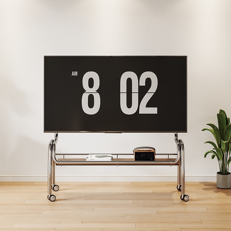 이동식 tv 거치대 티비 TV스탠드 대형 다리 무빙 스탠드 이동형 모니터 스마트 검은색단철90x35x120+크리스탈 - 상세 이미지 3