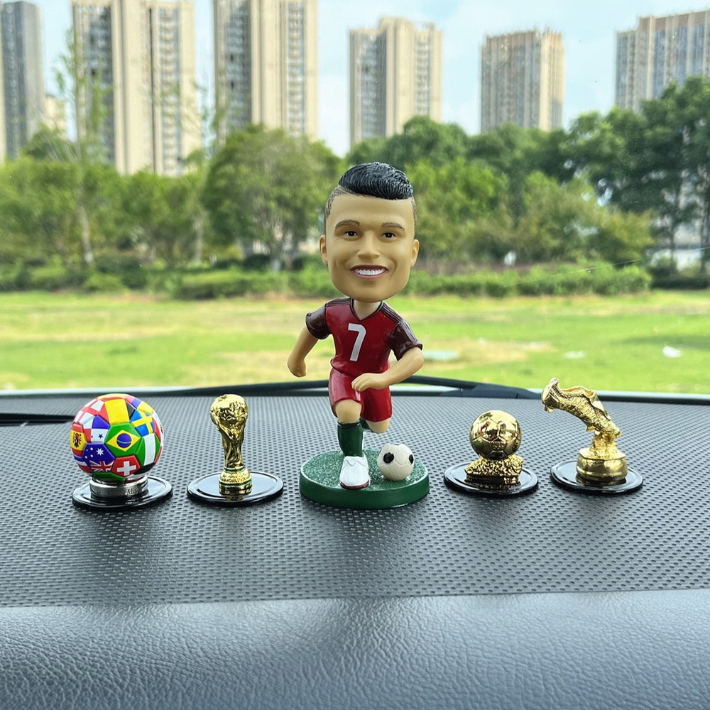 메시피규어 축구선수 피규어 10cm 바블헤드 월드컵트로피 황금축구공 황금축구화 국기볼 - 상세 이미지 2