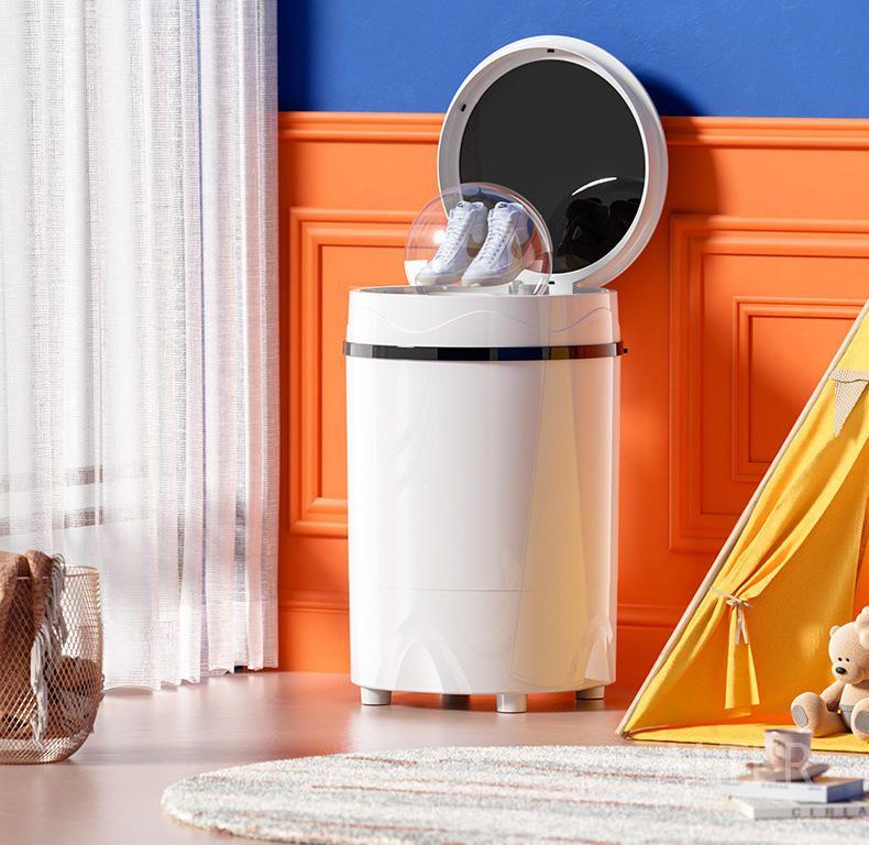 운동화 세탁기 양말 속옷 탈수 세탁 원룸 1인 가정용 미니 통돌이 대형 원형 화이트+항균 - 상세 이미지 3