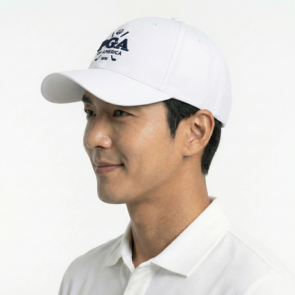 PGA 남성용 시그니처 3D 자수 로고 볼캡 PGA-CP03 화이트, FREE - 상세 이미지 2