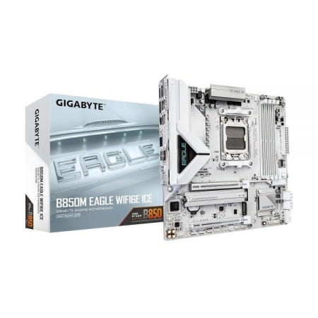 기가바이트 [해외]GIGABYTE B850M Eagle WIFI6E ICE AMD AM5 마더보드, M-ATX, DDR5, 2X M.2, PCIe 5.0, USB-C, USB 3.2 Gen