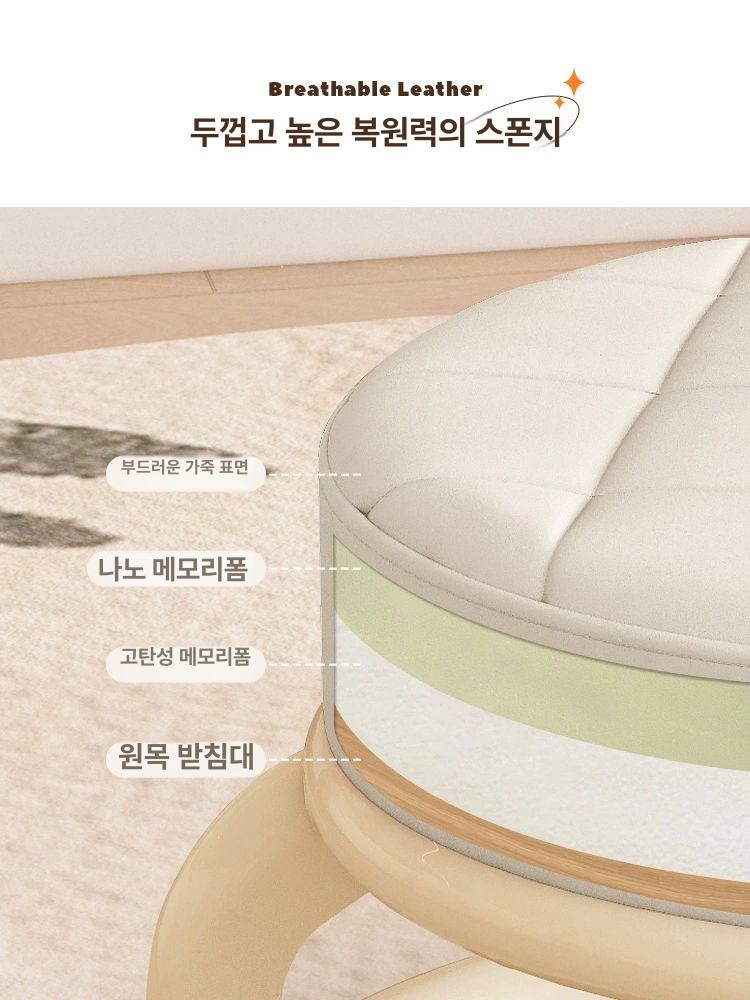 바퀴달린 낮은 의자 둥근 인테리어 걸레 청소 바퀴스툴 등받이 업그레이드 소프트 두꺼운 카키 등받이 - 상세 이미지 5
