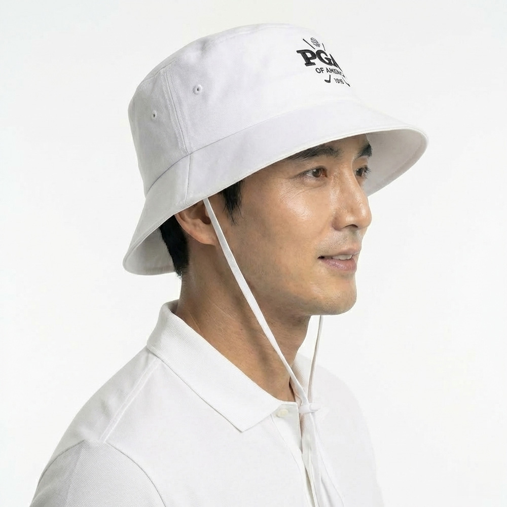 PGA 남성용 시그니처 3D 자수 로고 버킷햇 PGA-CP05 화이트, FREE - 상세 이미지 3