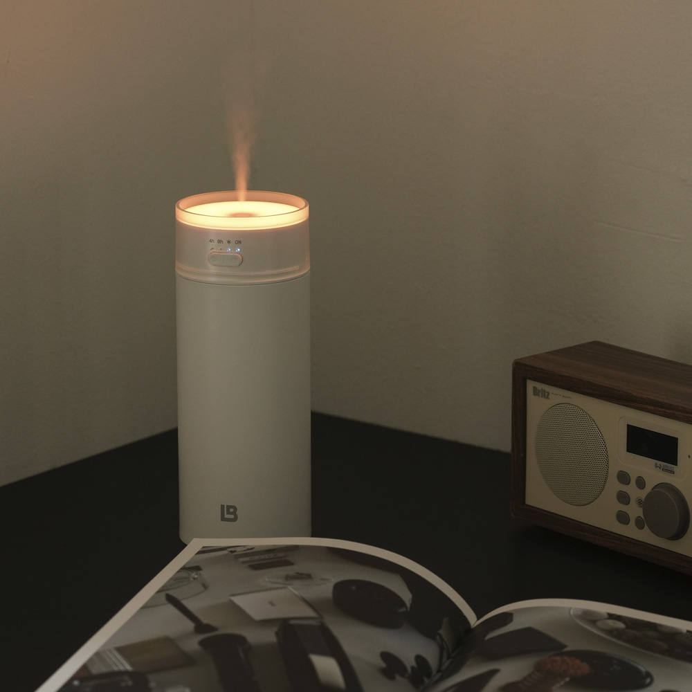 라이브박스 무드등 무선 가습기 저소음 초음파 미니 사무실 차량용 휴대용 탁상용 500ml