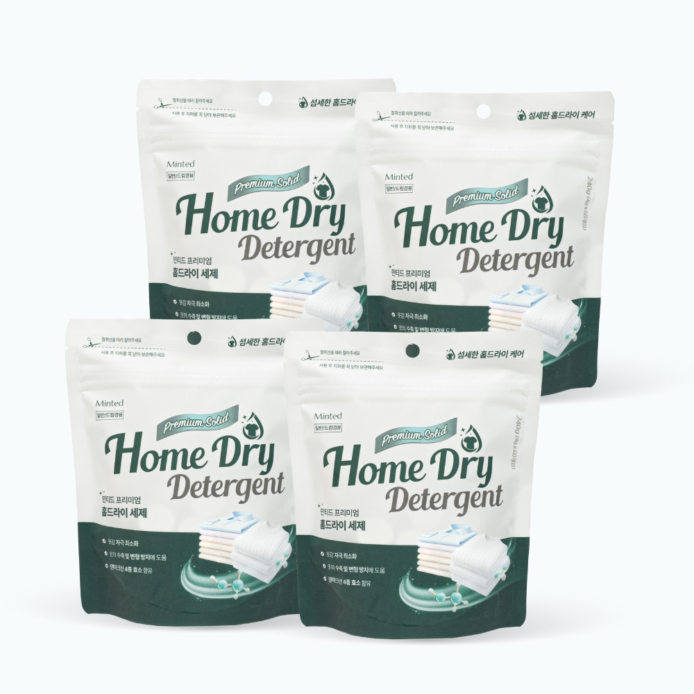 [민티드] 고체 중성 드라이세제 60정 4개