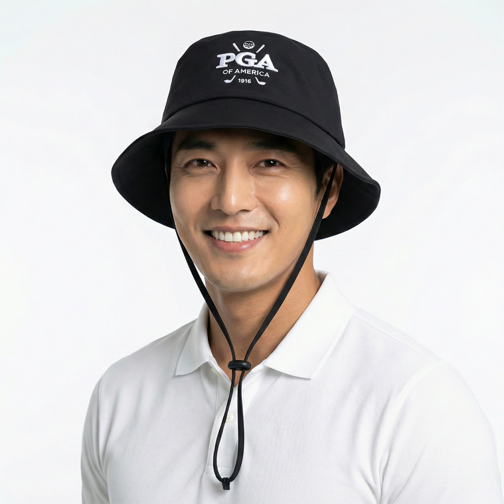 PGA 남성용 시그니처 3D 자수 로고 버킷햇 PGA-CP05 블랙, FREE - 상품 이미지