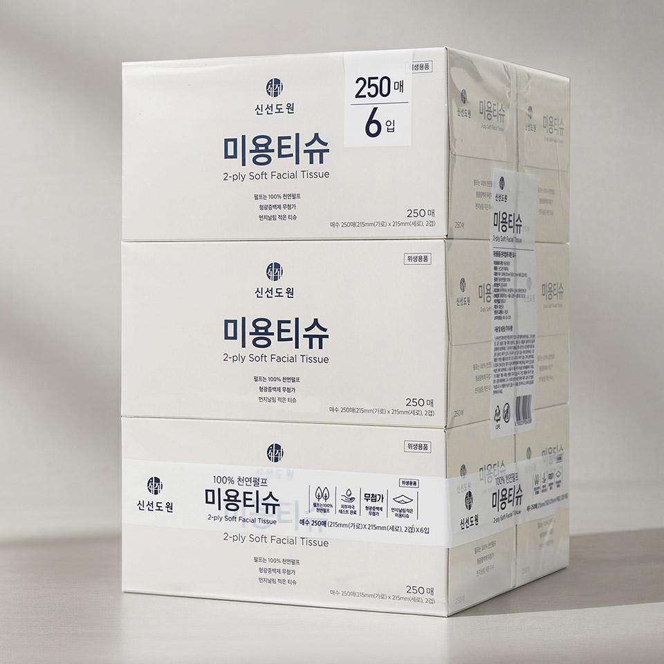 메가마트 신선도원 미용티슈 250매x6입 - 상세 이미지 2