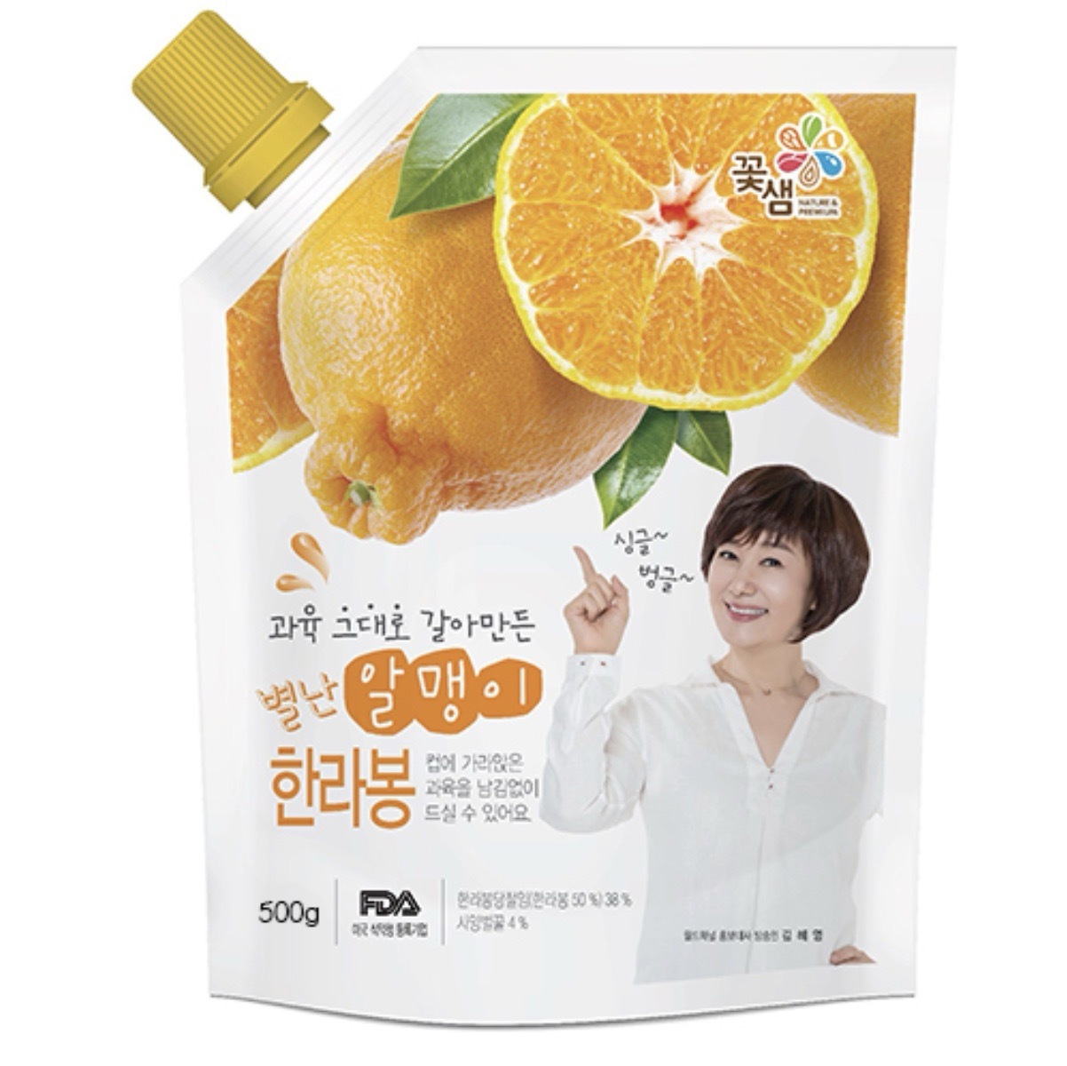 꽃샘 한라봉음료 파우치과일즙 500g - 상품 이미지