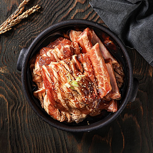 7mm 수작업 박포갈비 500g 꿀+청귤+몽고간장 48시간 저온숙성 뼈삼겹포갈비 육함량 70% 흑백요리사 넷플릭스 이미지 2