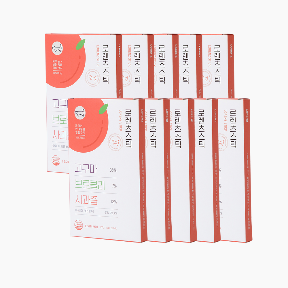 [무료배송] 로렌츠스틱 강아지츄르 퓨레 짜먹는간식 사과고구마, 15g, 80개 - 상품 이미지