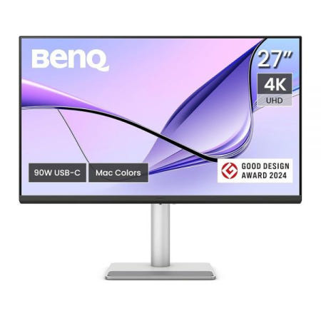 BenQ [해외]BenQ MA270U 27인치 4K 3840x2160 모니터, 맥북® 프로/에어용, 듀얼 USB-C, 90W 파워 딜리버리, 맥 컬러 매치, USB 허브, 밝기 및 볼륨 컨
