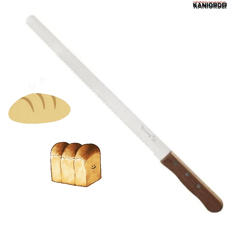 식빵 칼 톱니형 우드핸들 스텐 빵칼 나이프 바게트 제빵 대형 - 상품 이미지