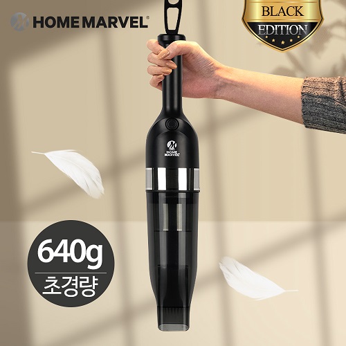홈마블 무선청소기 원룸 머리카락 먼지청소 가벼운 핸디형 미니청소기 블랙, 헤파필터 1개 이미지 3