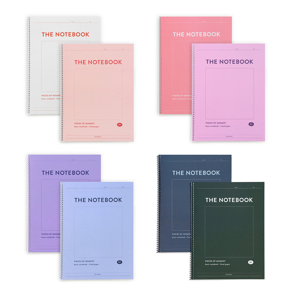 아이코닉 베이직 라인 노트 스프링 유선 연습장 공책 줄 전색상, 8개 제품 이미지