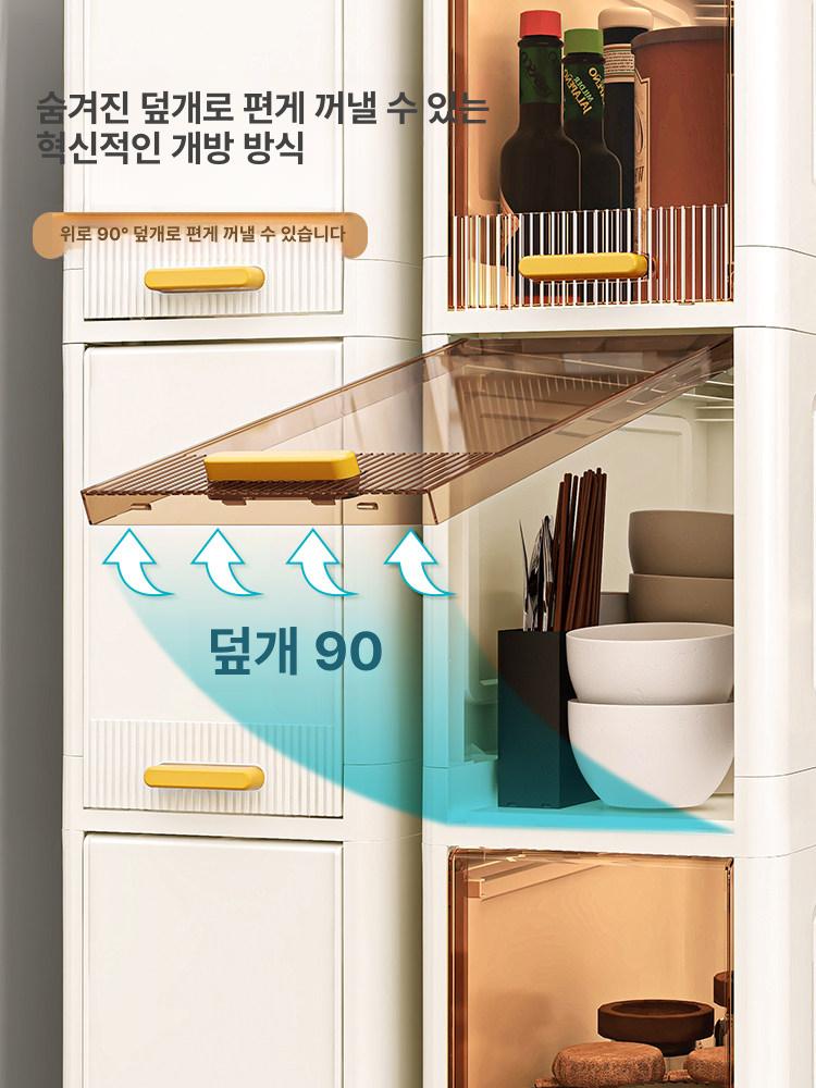 거실 주방 이동식 다용도 정리 소형 트롤리 폭20cm 3칸 - 상세 이미지 4
